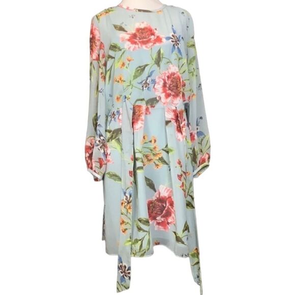 RACHEL by Rachel Roy Flora Long Sleeve Mini Dress Tie Waist - Picture 1 of 9